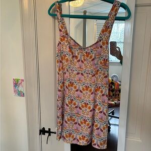 Free People Floral Pink Orange Print dress